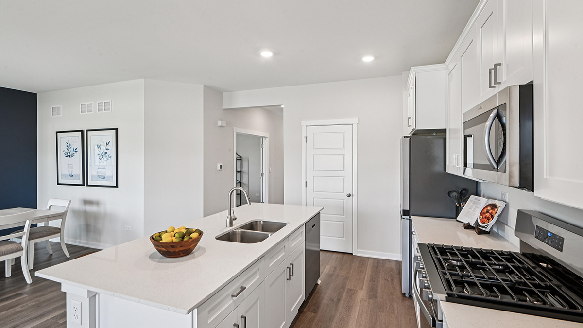 open concept kitchen with large island