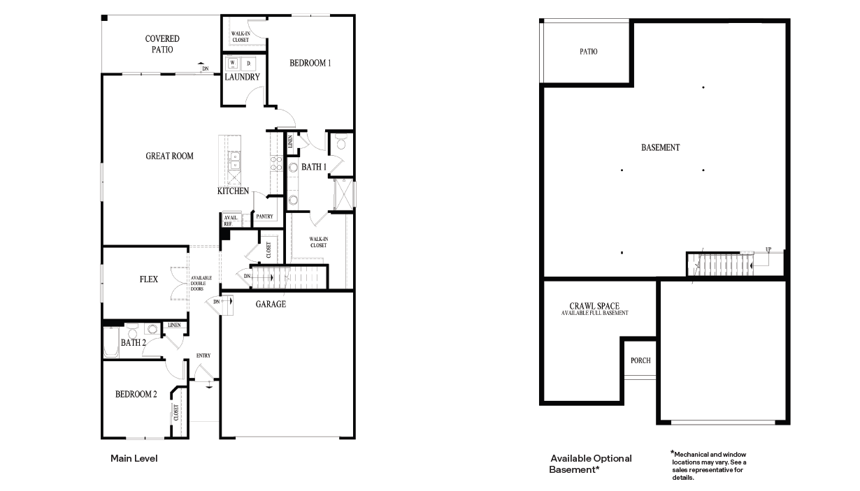 Clifton Main Level and Basement Floor Plan