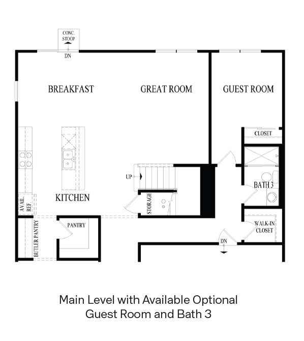 Coventry Main Level with optional guest room and bath 3