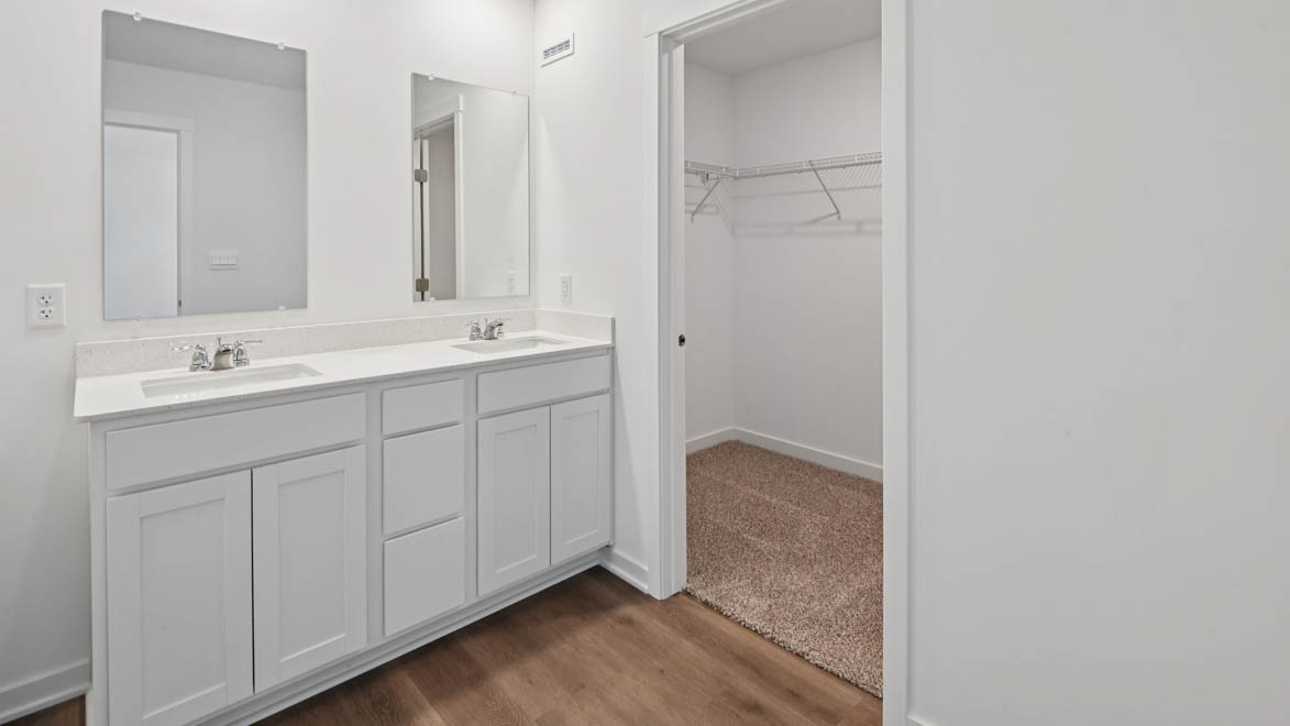 Primary bathroom with dual sinks