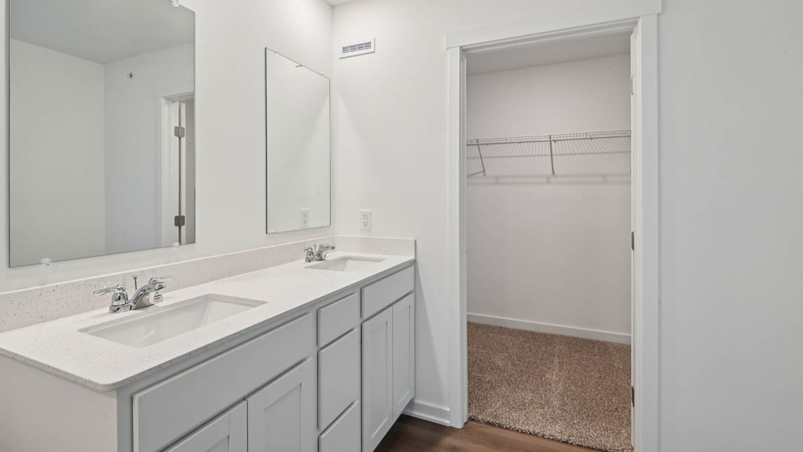 Primary bathroom with walk in closet