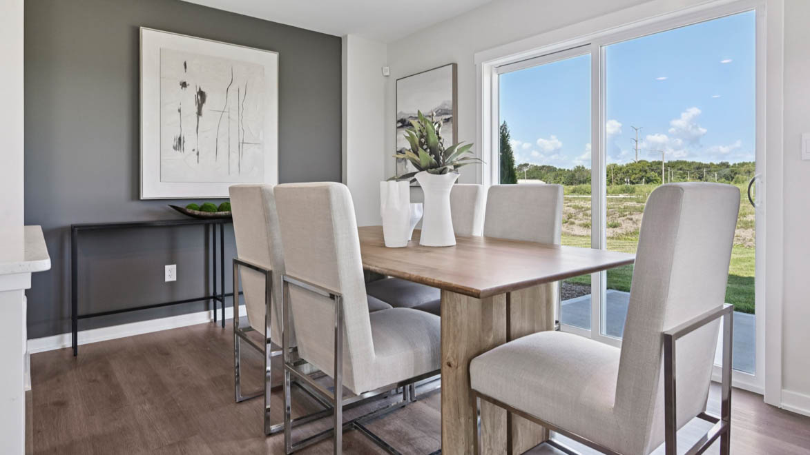Dining room with sliding door to patio