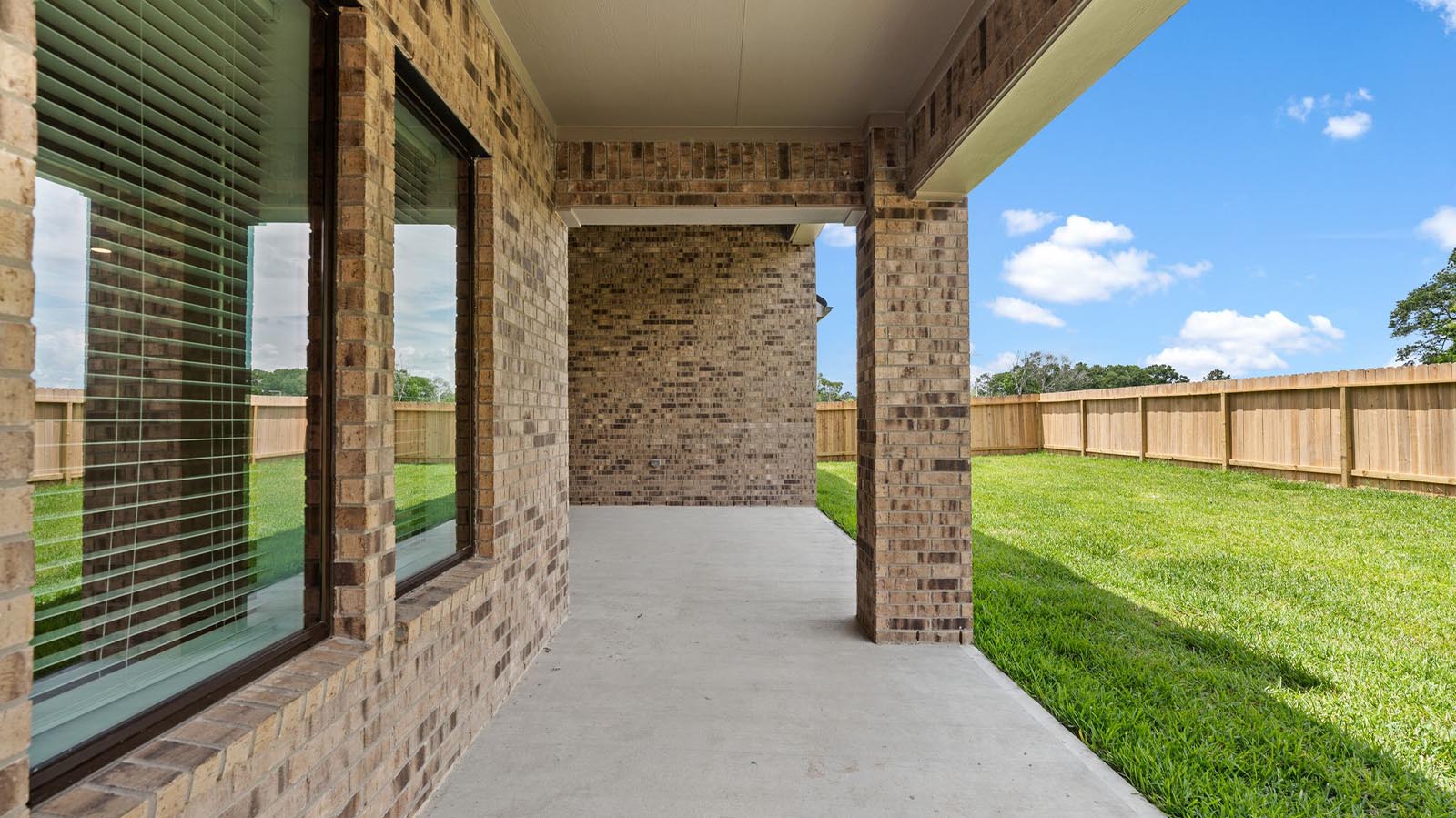 large covered back patio
