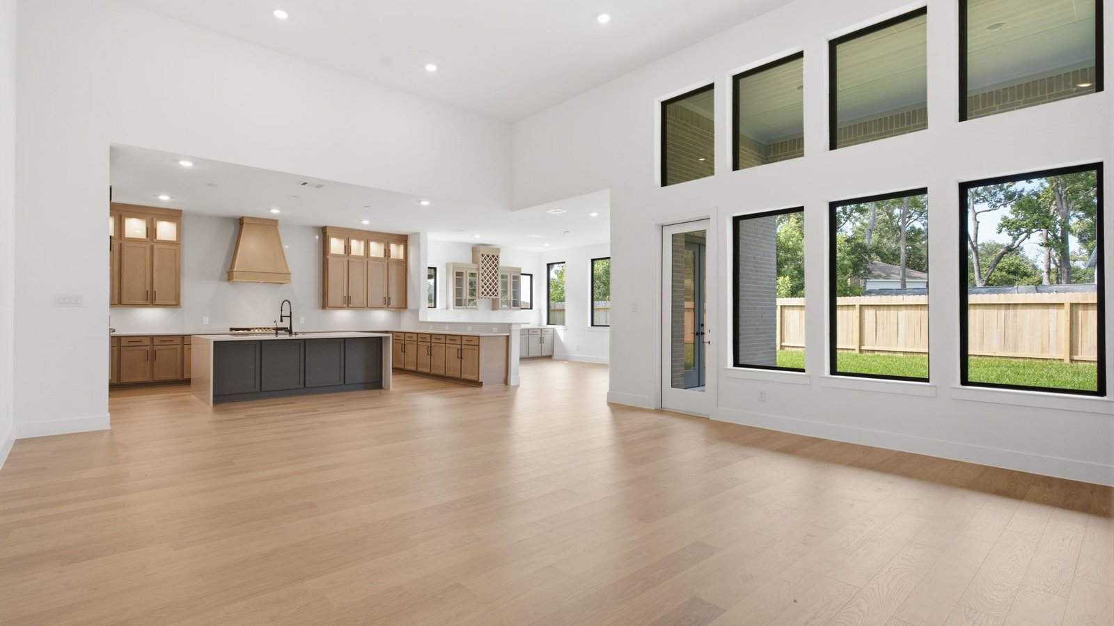 open concept kitchen and living room