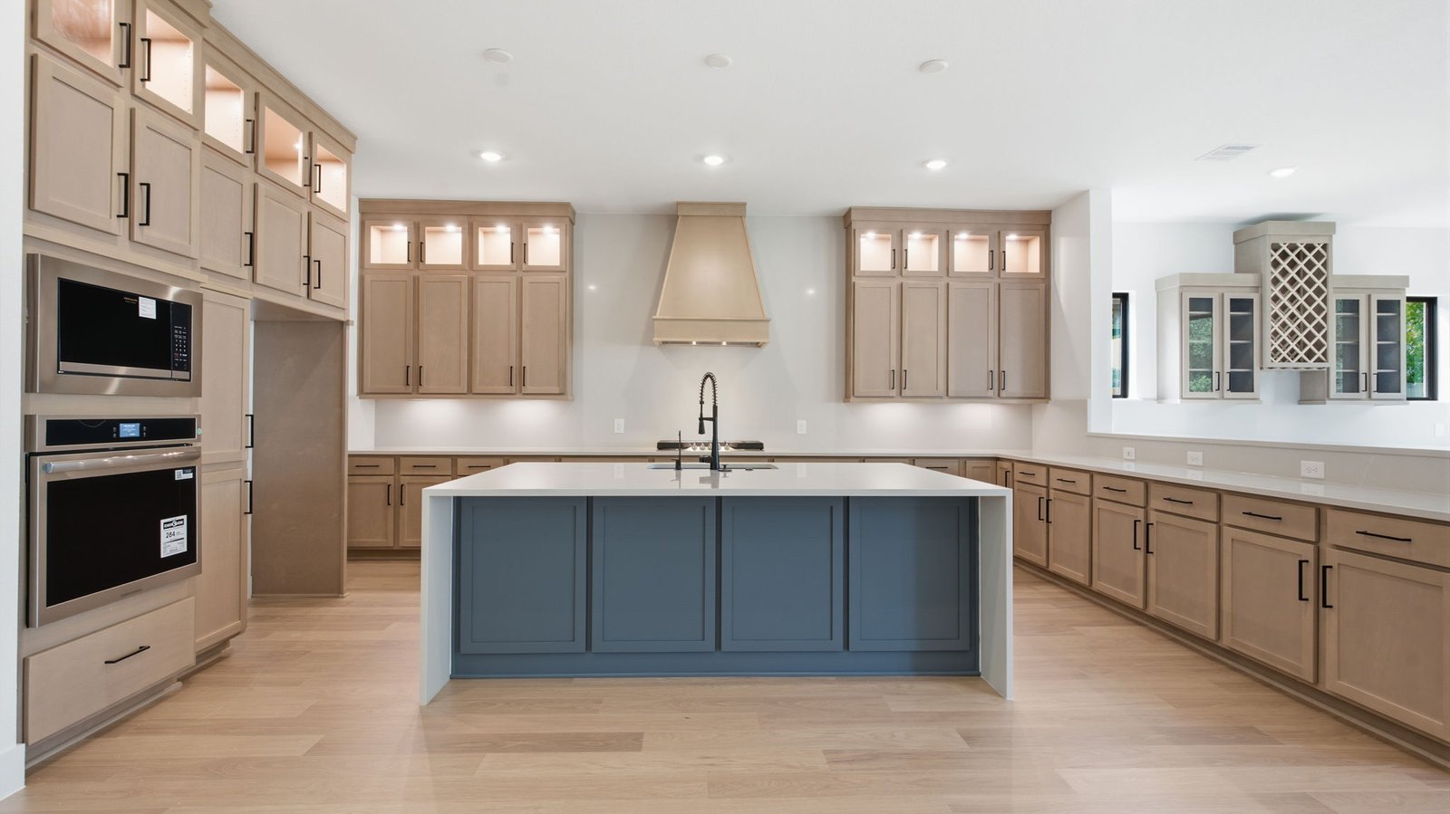 open concept kitchen with large island