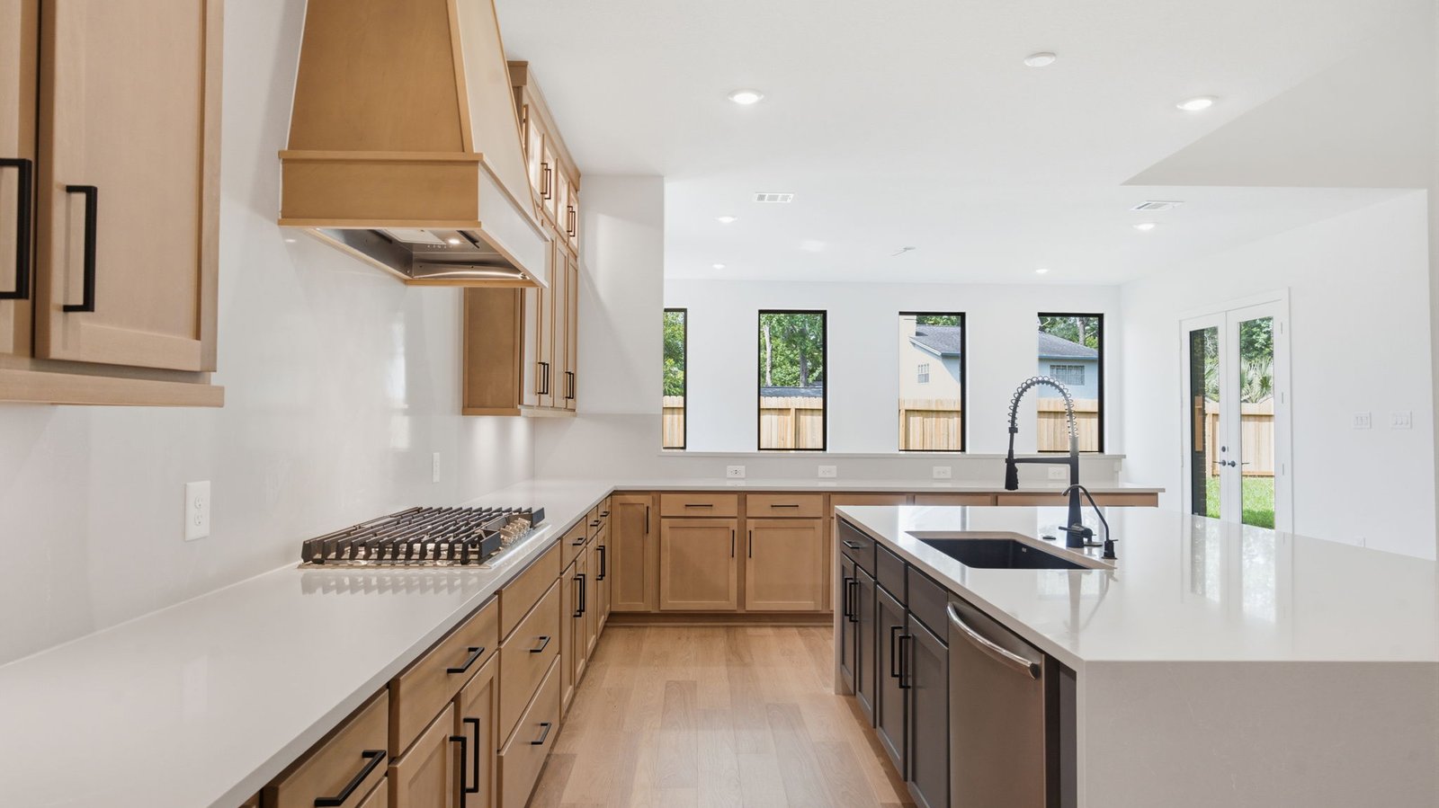 open concept kitchen with large island