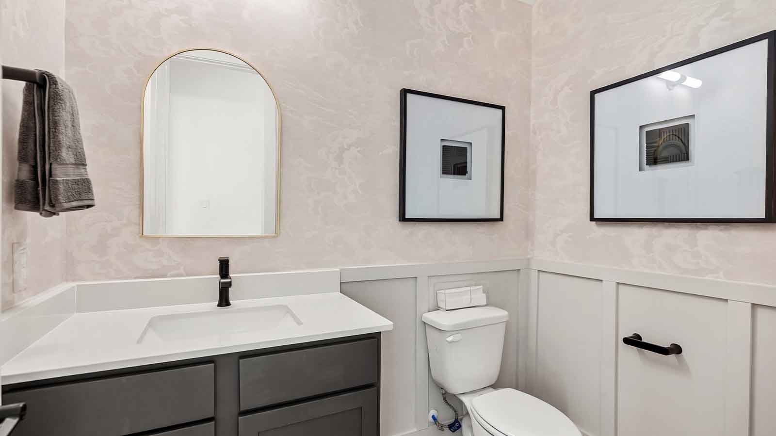 half bath with one sink