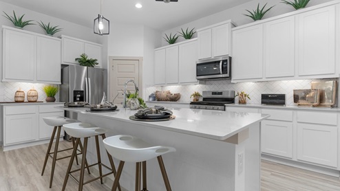 Spacious kitchen with a large island