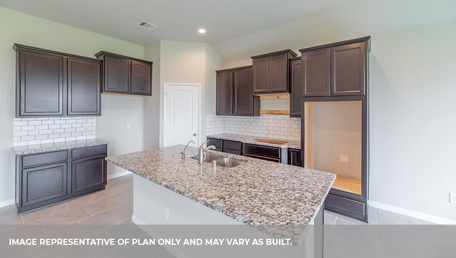 Spacious kitchen with a large island