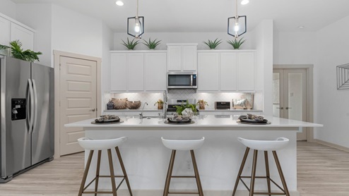 Spacious kitchen with a large island