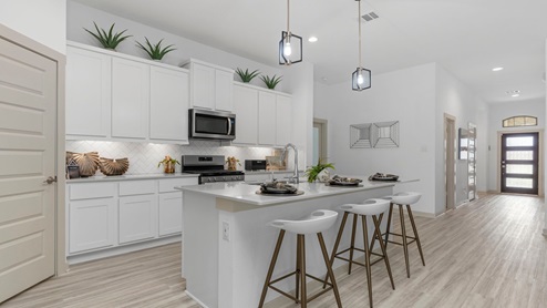 Spacious kitchen with a large island