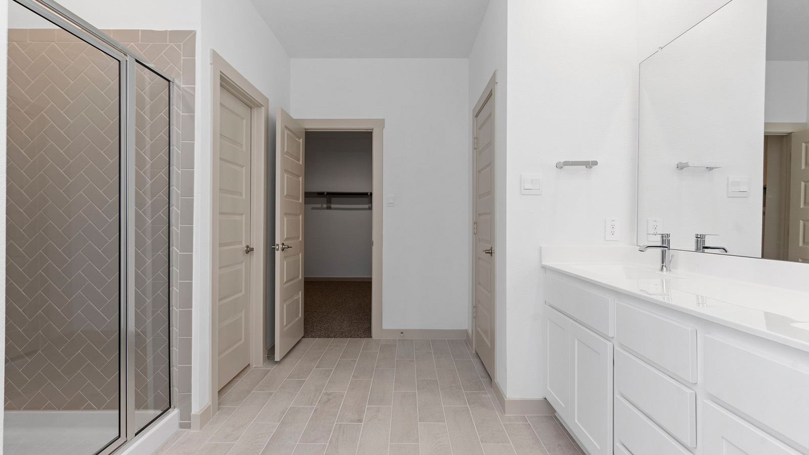 Spacious primary bathroom