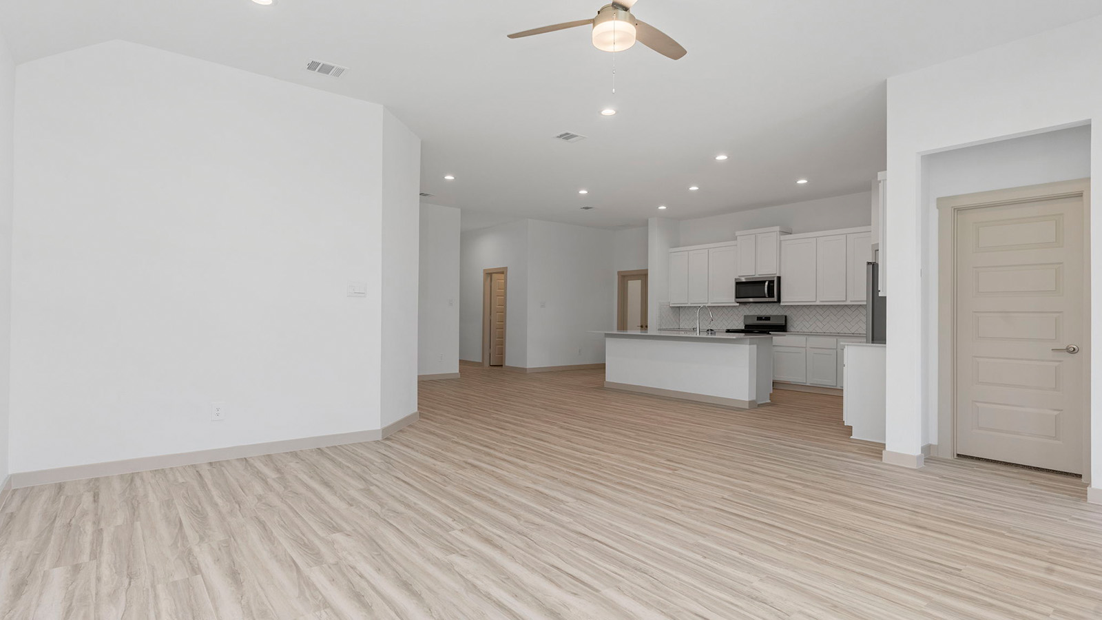 Open concept kitchen and living room