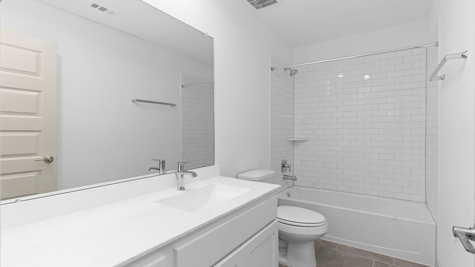 Secondary bathroom with bathtub and shower combo