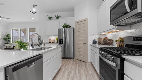 Stainless steel appliances in the kitchen
