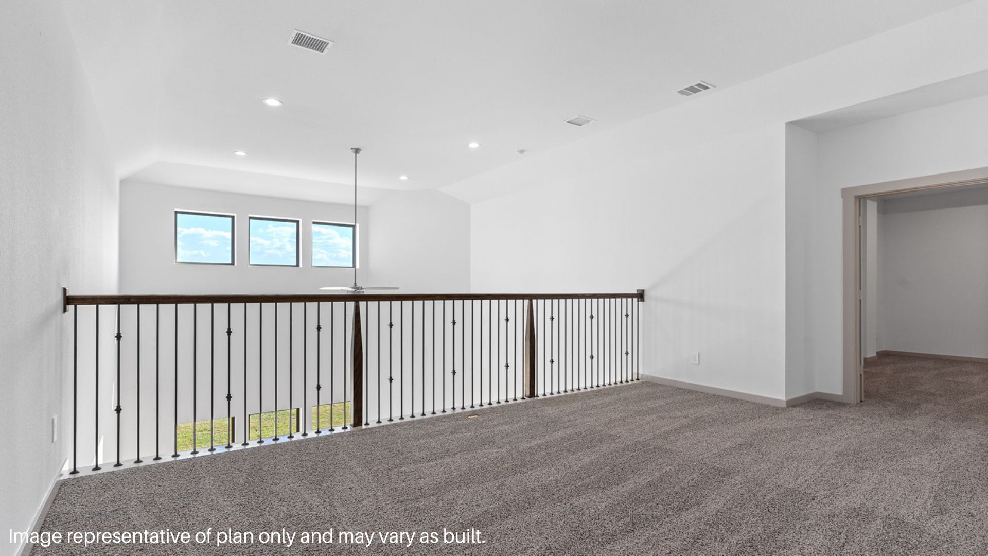 Upstairs Gameroom with Railing that overlooks Living room