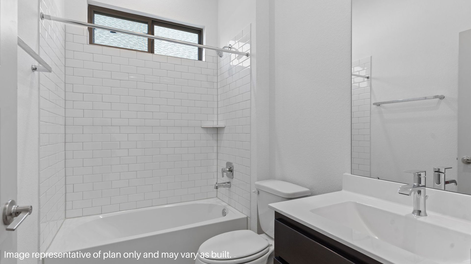 Secondary Bathroom with Tub and Shower combo with Commode