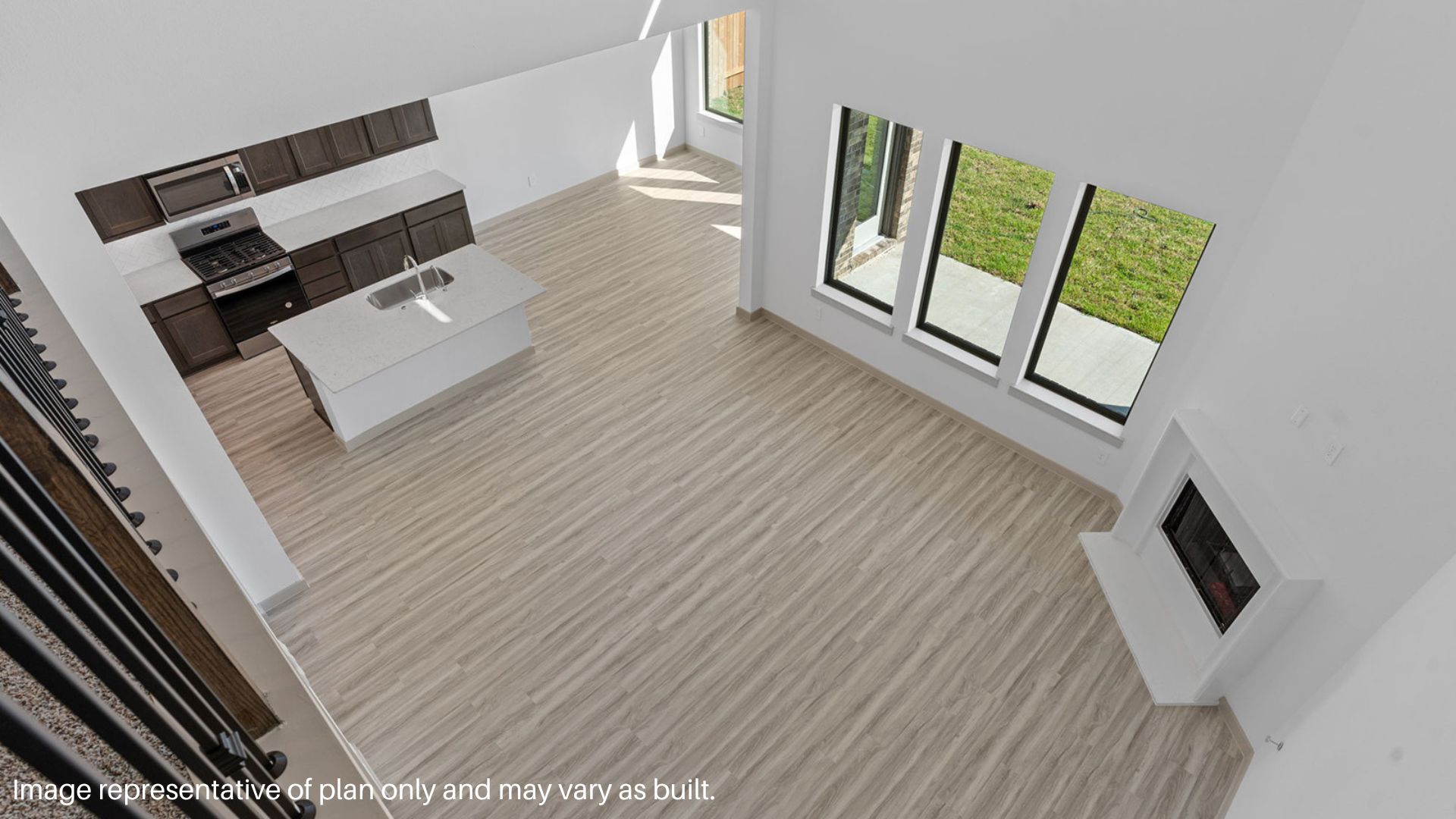 View From Upstairs to Living Area