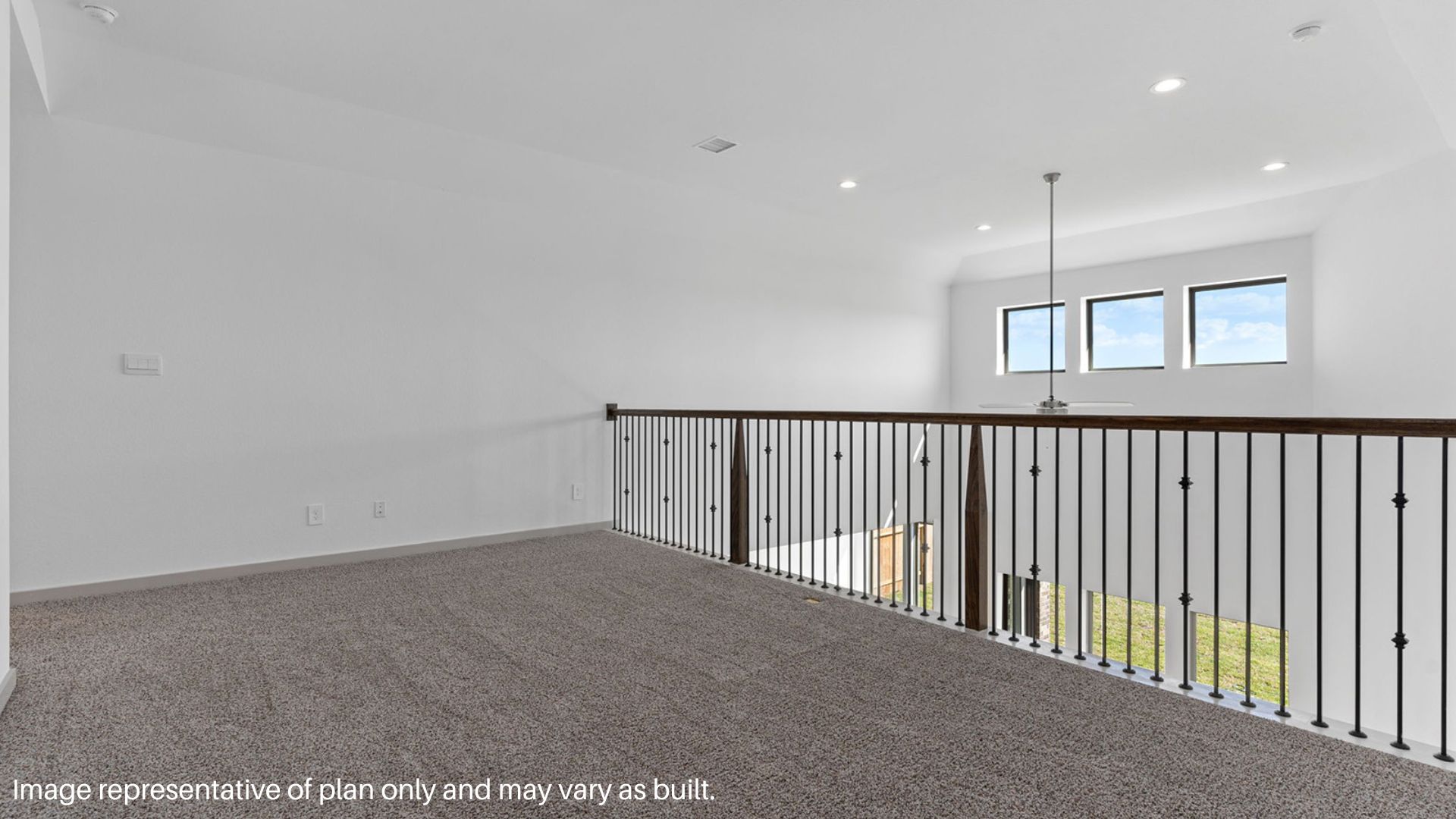 Upstairs Gameroom with Railing that overlooks Living room