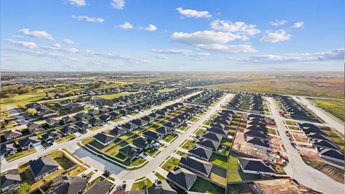 central park in texas city community aerial photo