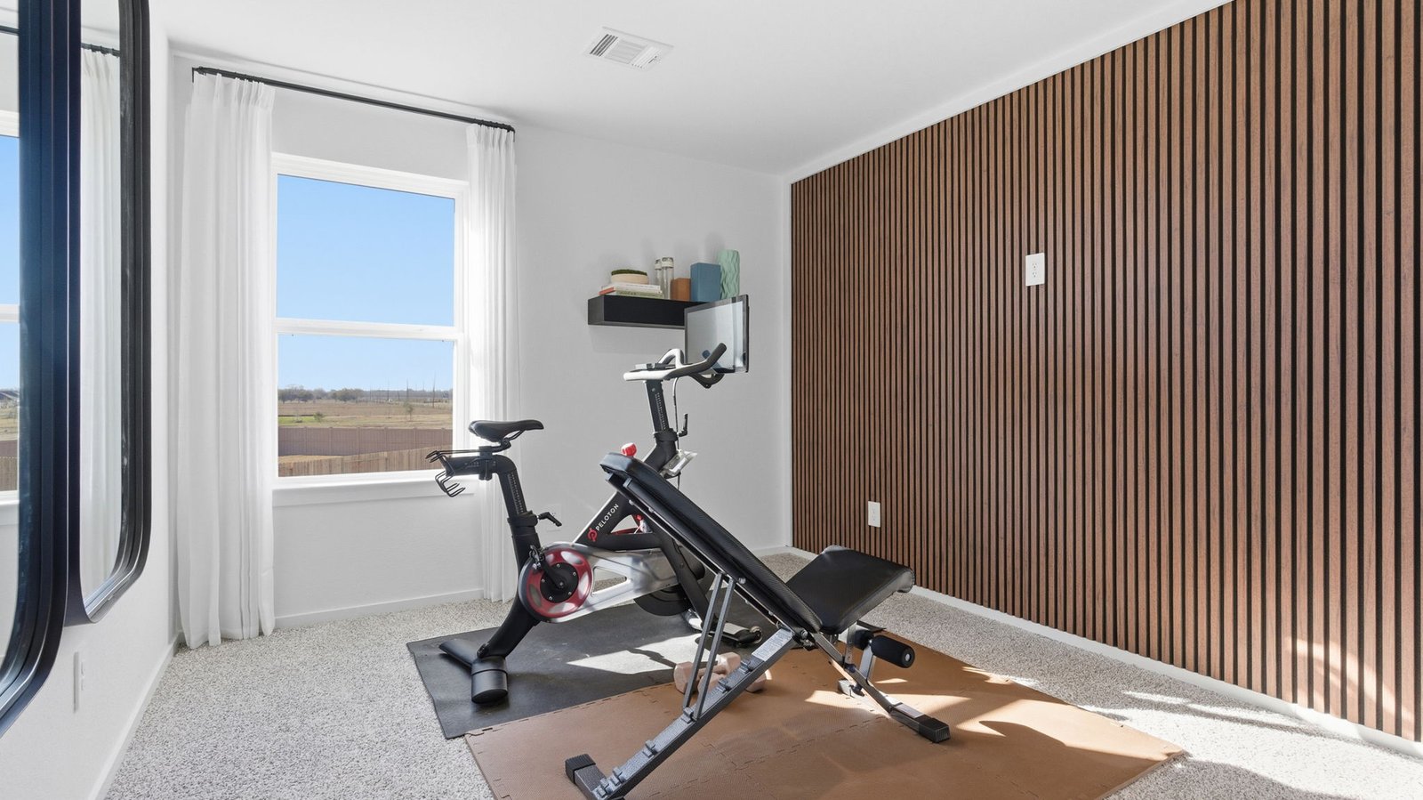 Lots of flexible space for a workout room or office