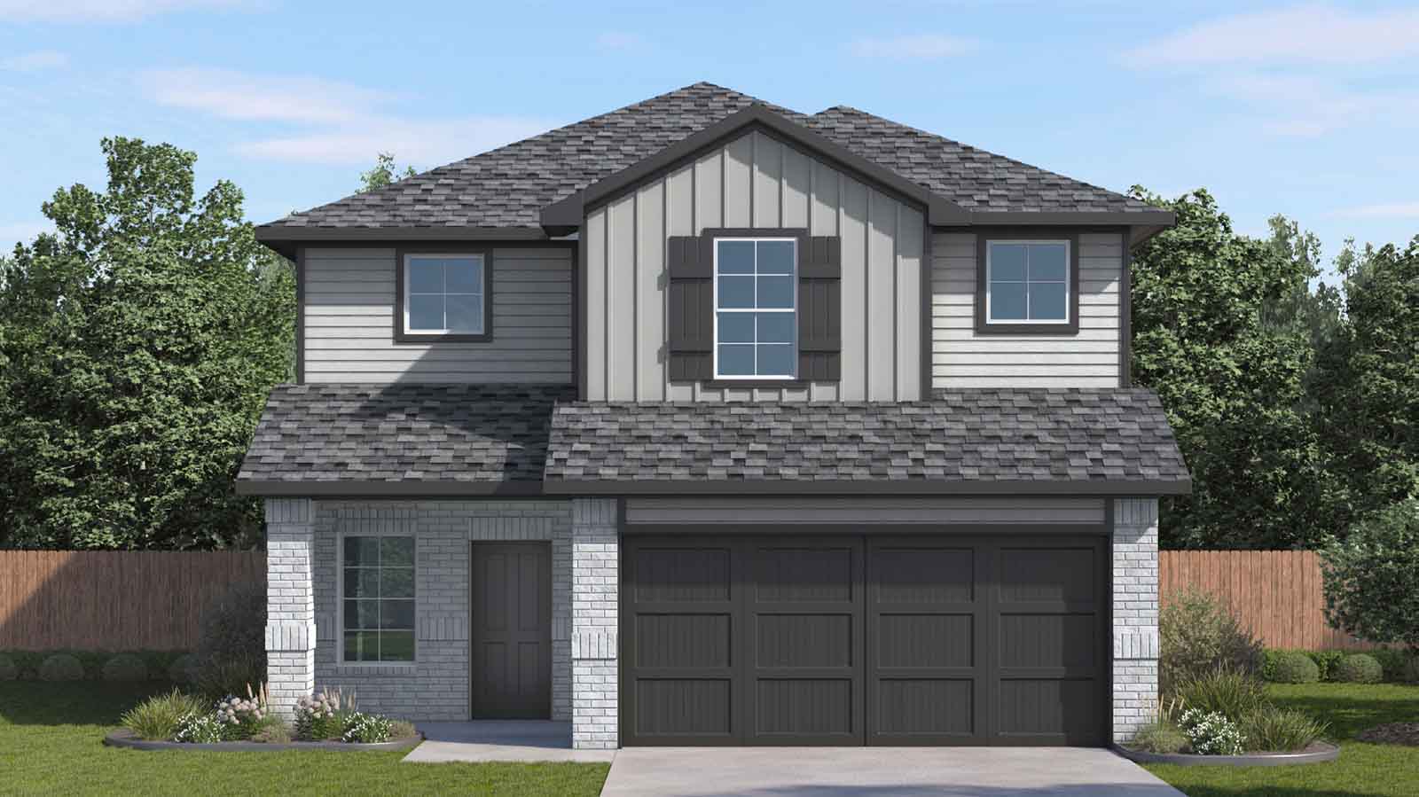 two story home with a two car garage