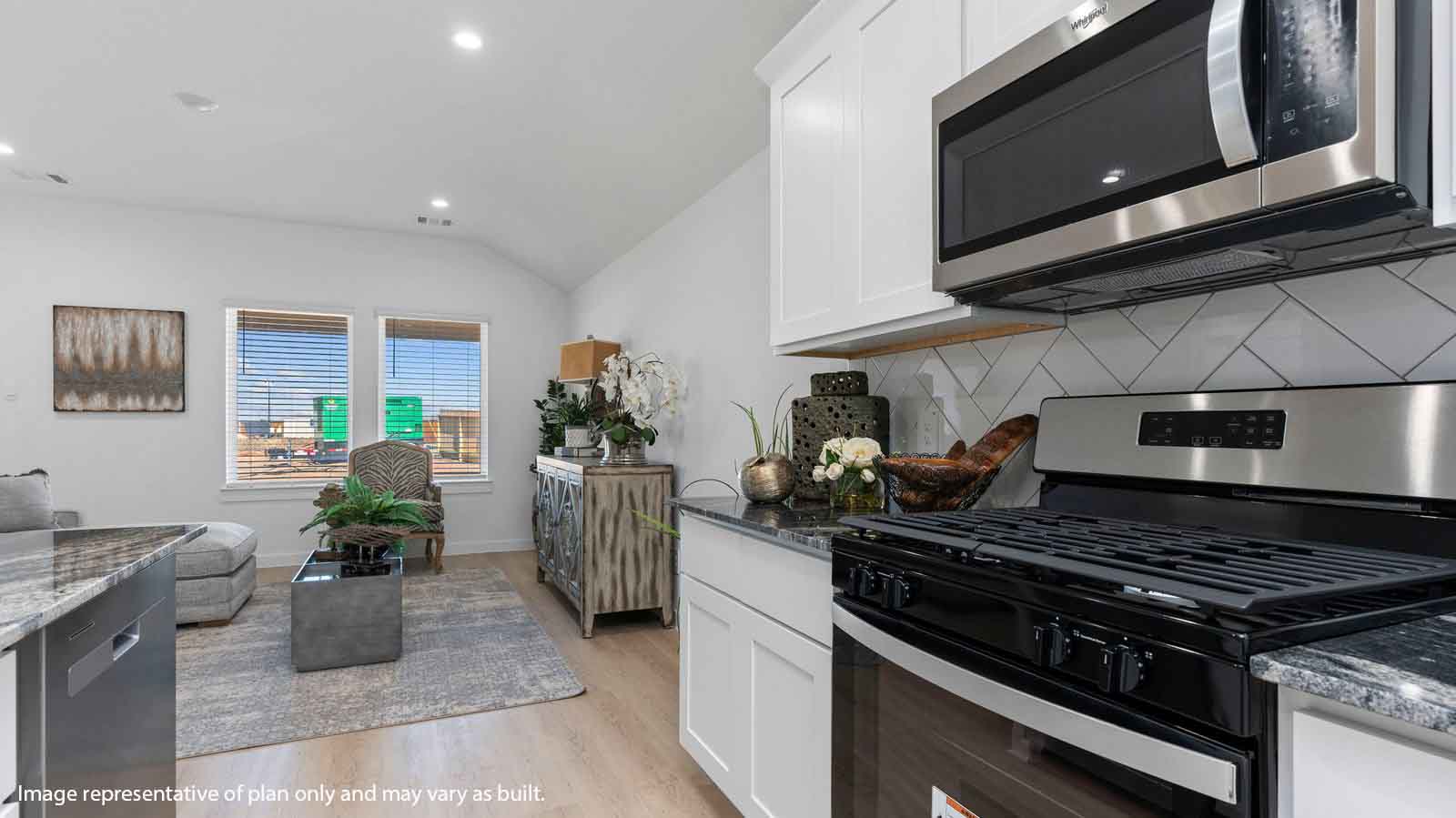 Stainless steel appliances in the kitchen