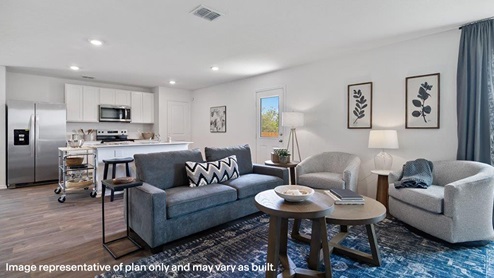 Living room open to Kitchen