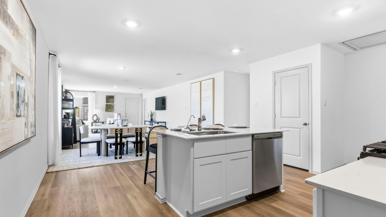 open concept kitchen with large island
