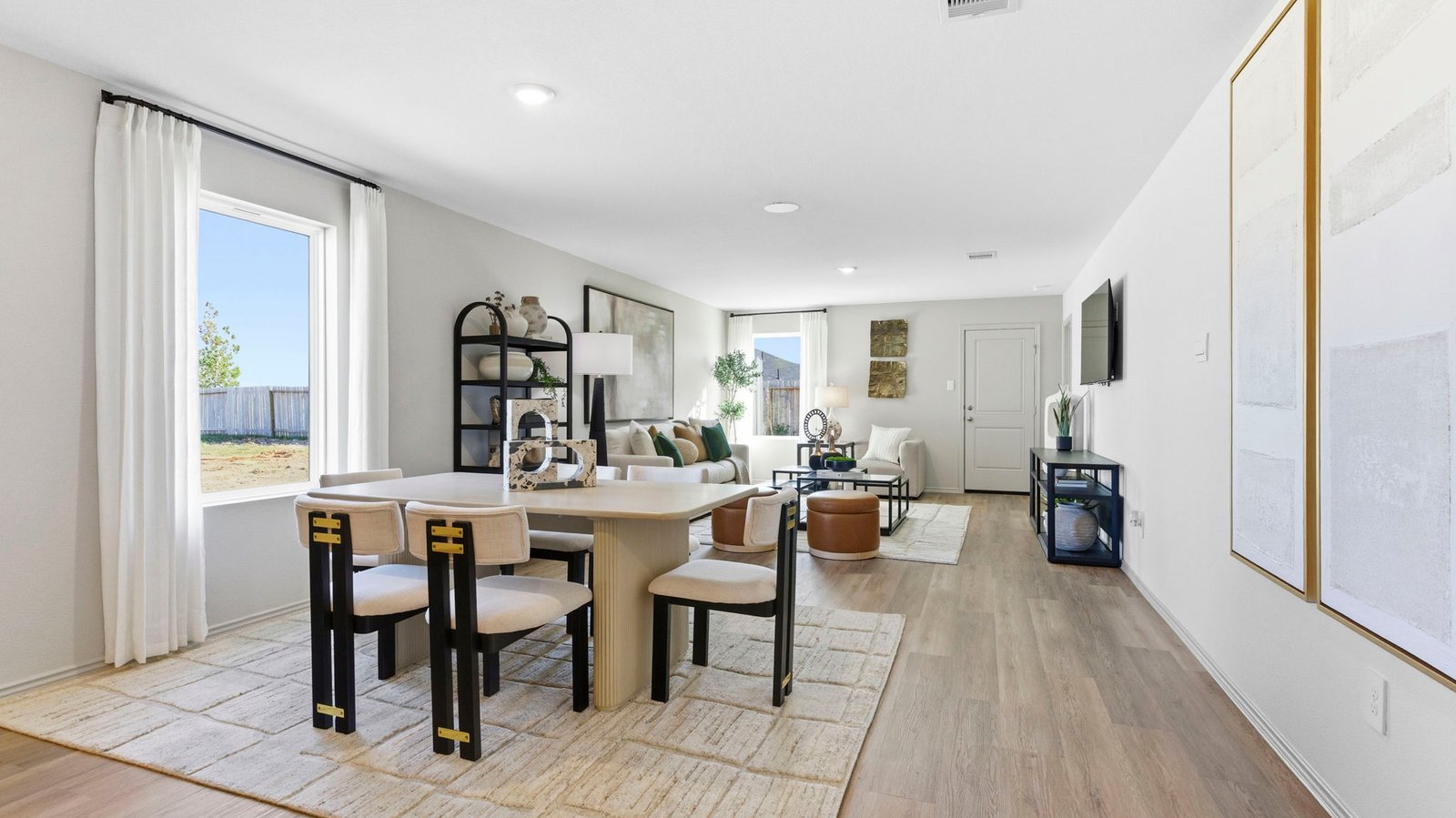 dining room with one window