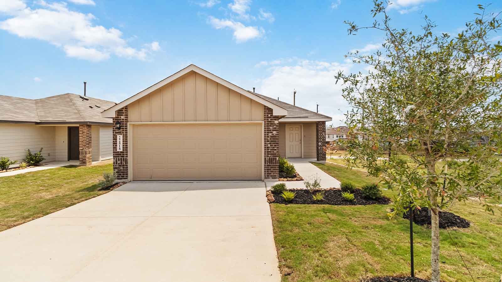 single story home with a two car garage