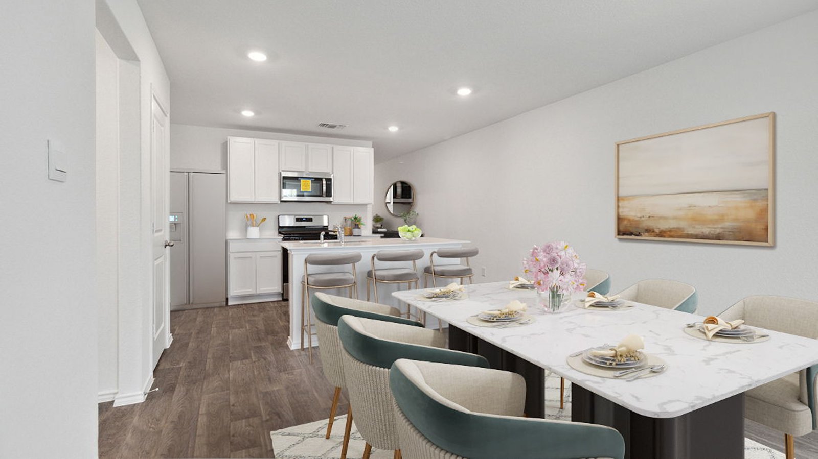 open concept dining room