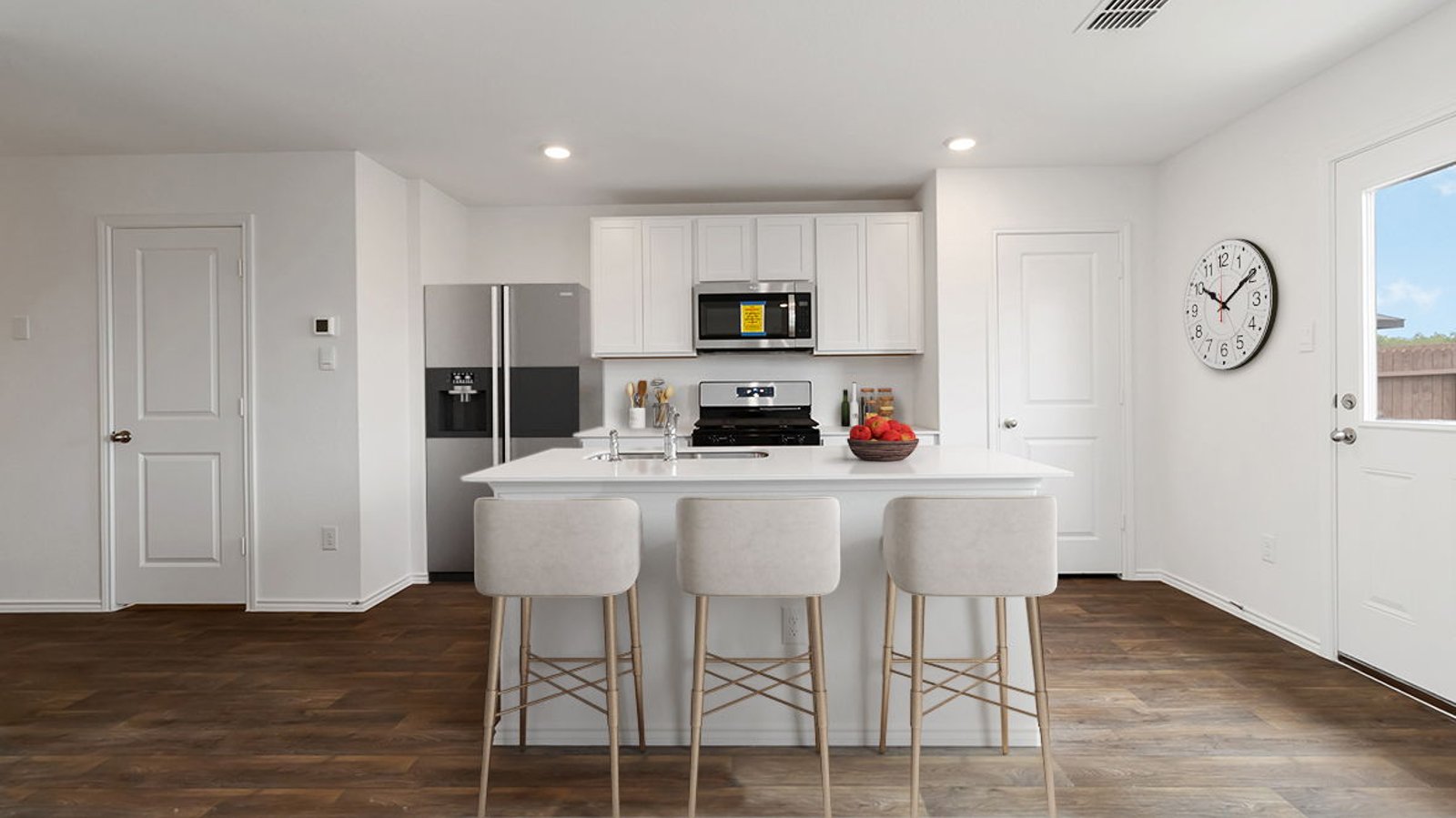 kitchen with large island and stainless steel appliances