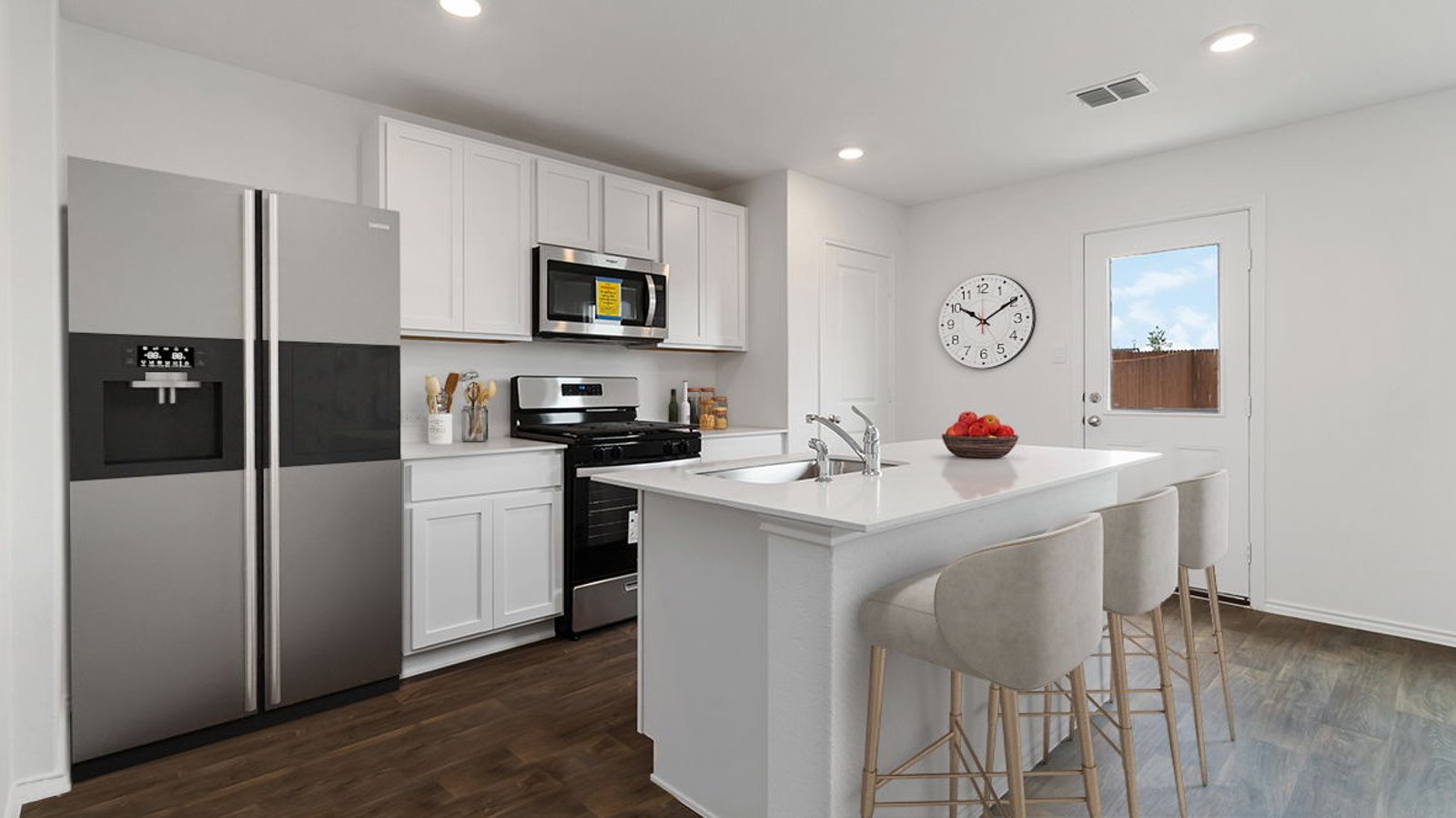 kitchen with large island and stainless steel appliances