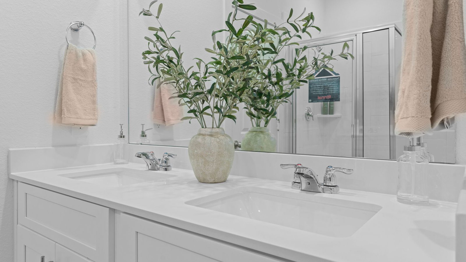 primary bathroom with two sinks