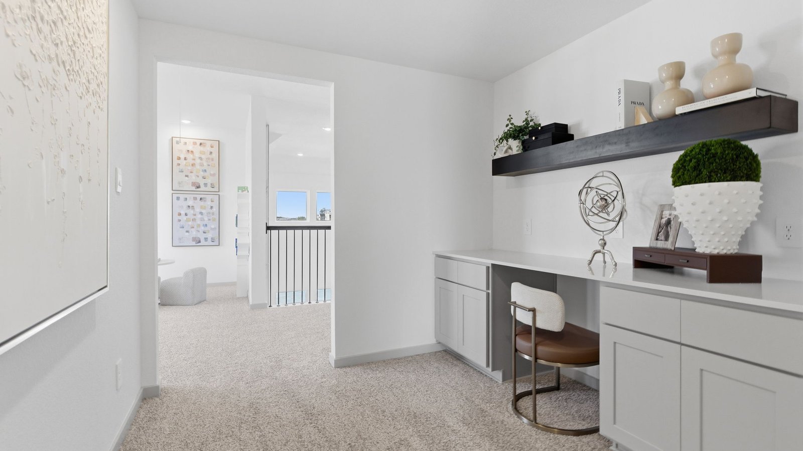 Upstairs built-in office space