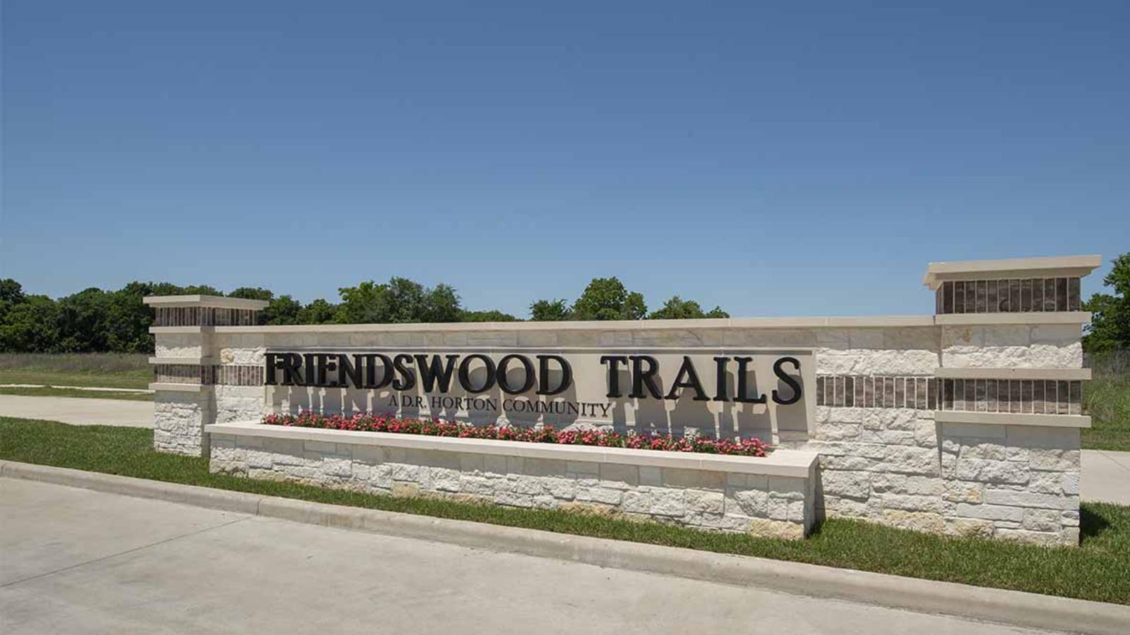 friendswood trails entry monument sign