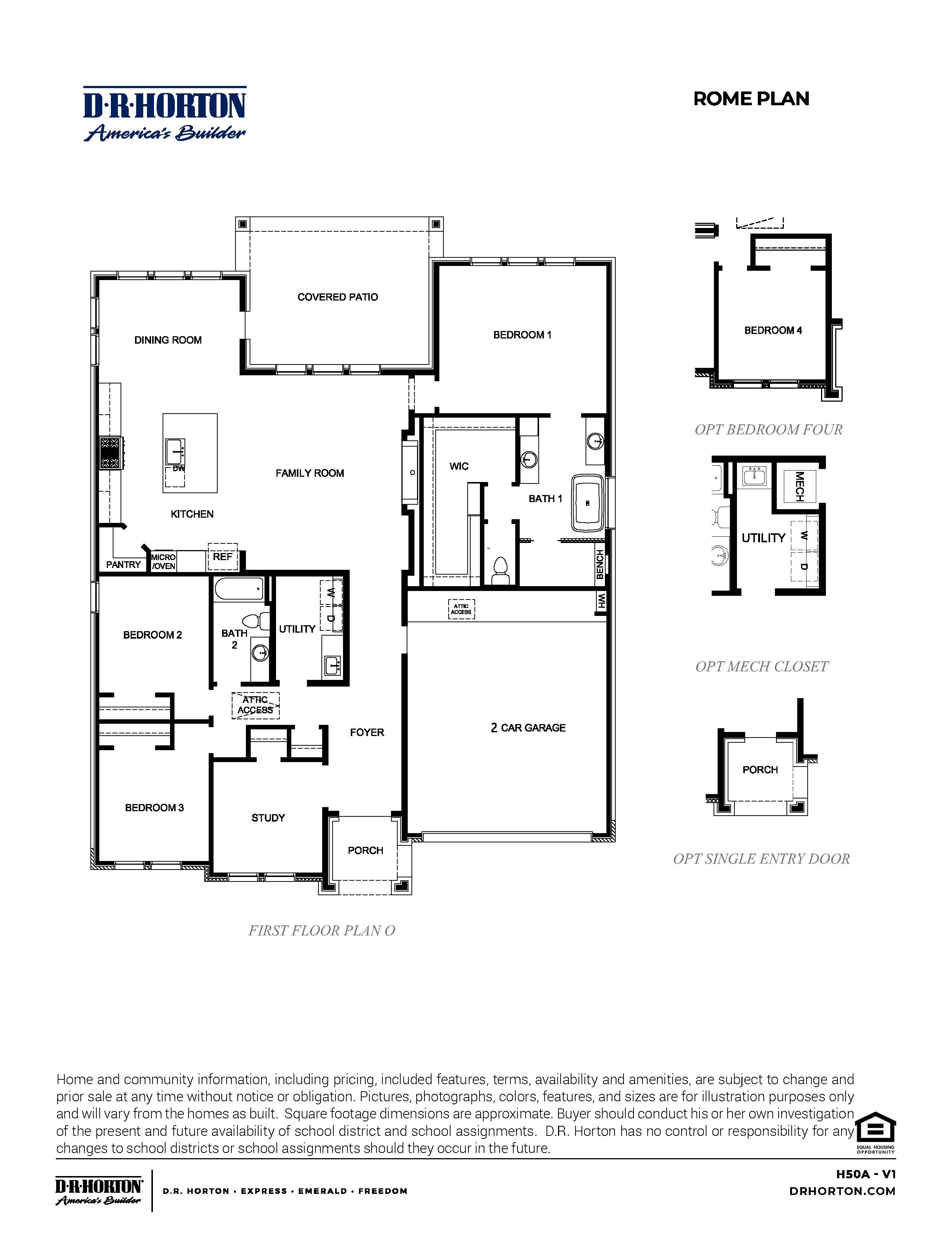 one story home with 3 bedrooms, 2 bathrooms and a 2 car garage