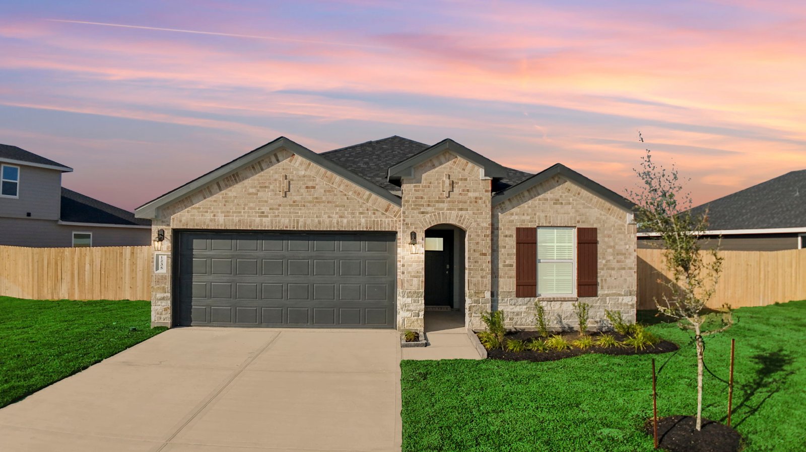 harris one story brick home in caldwell crossing