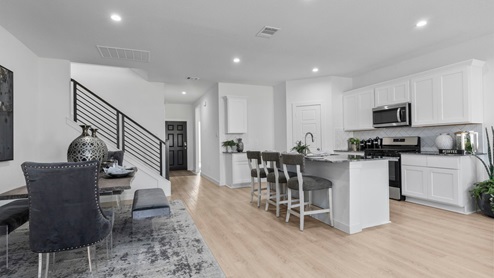 living room and kitchen