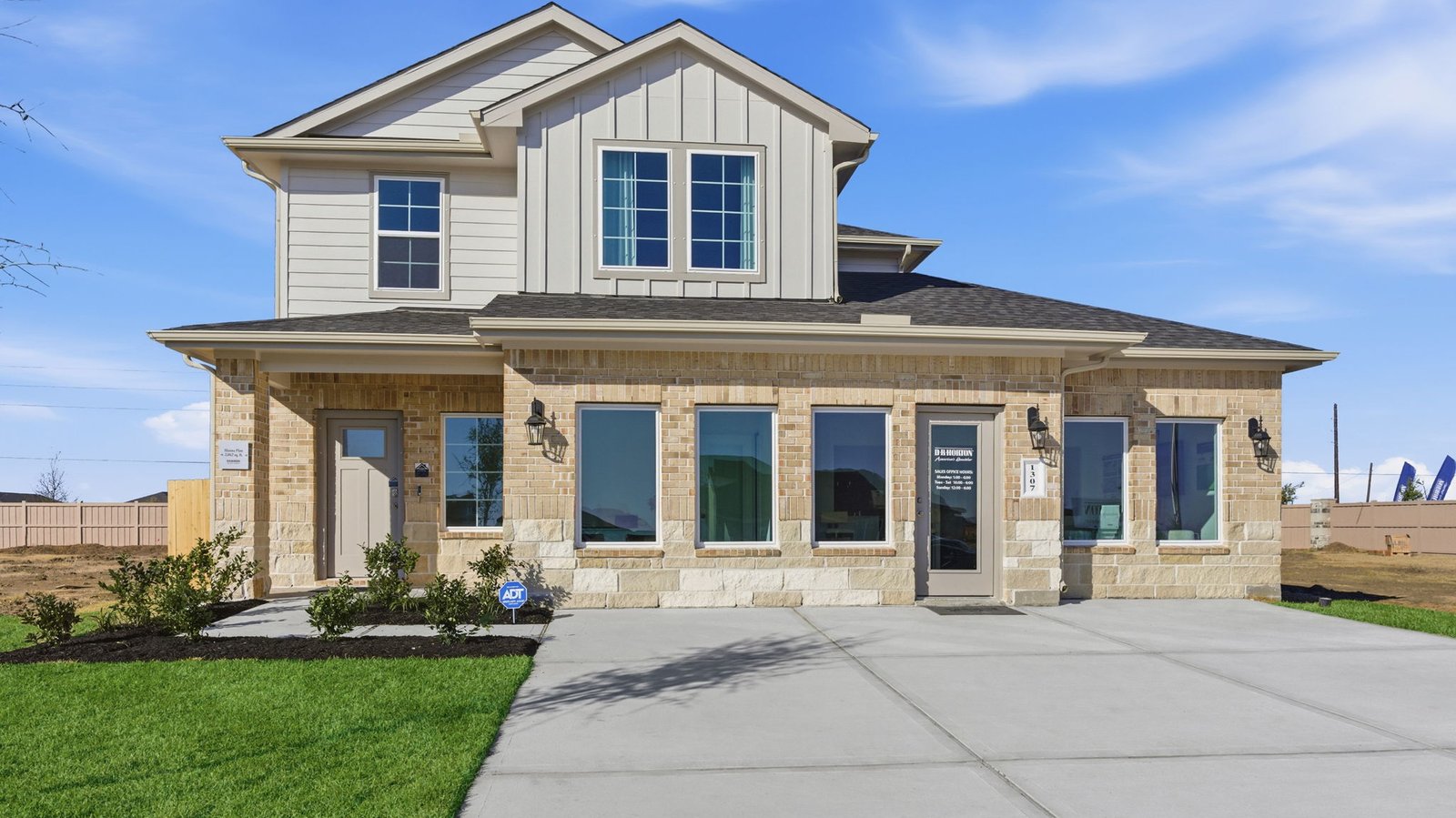 two story brick model home