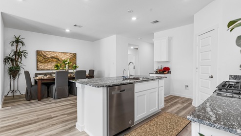 Open concept kitchen and dining room