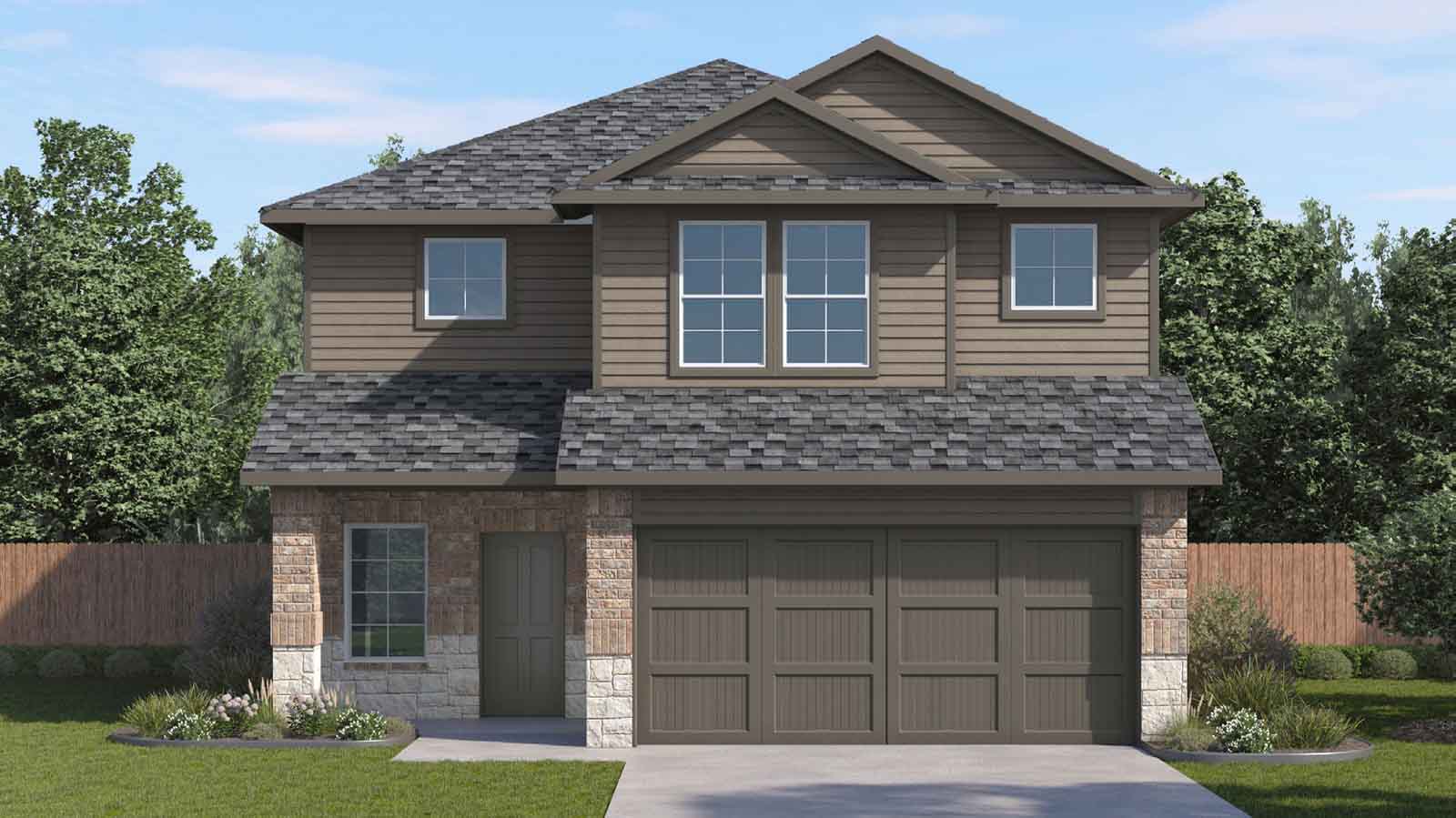 two story home with a two car garage