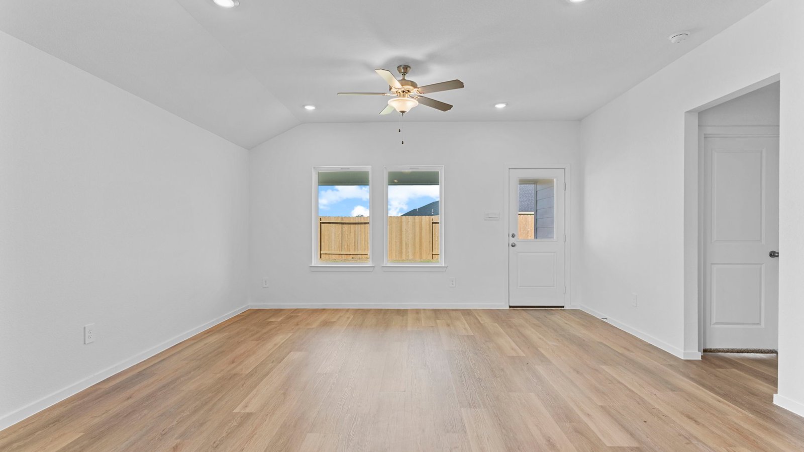 living room with large window
