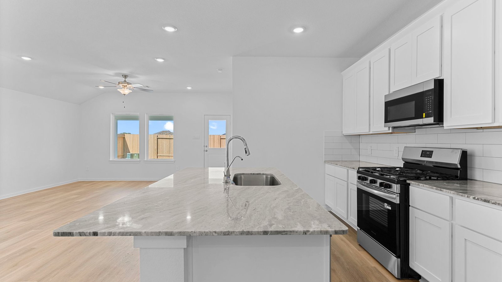 kitchen with large island