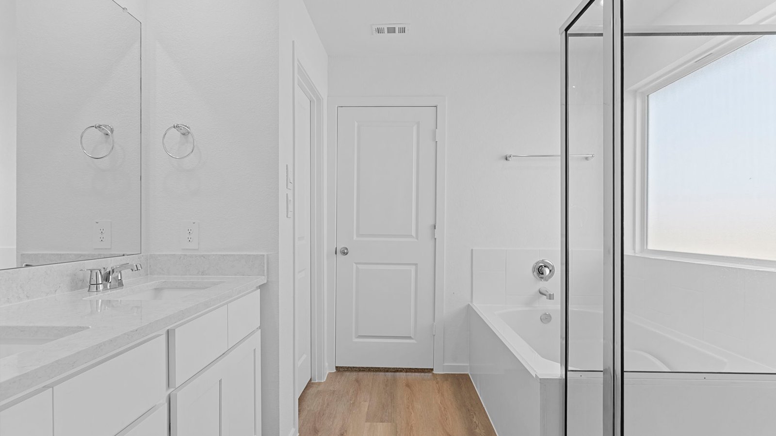 primary bathroom with one window