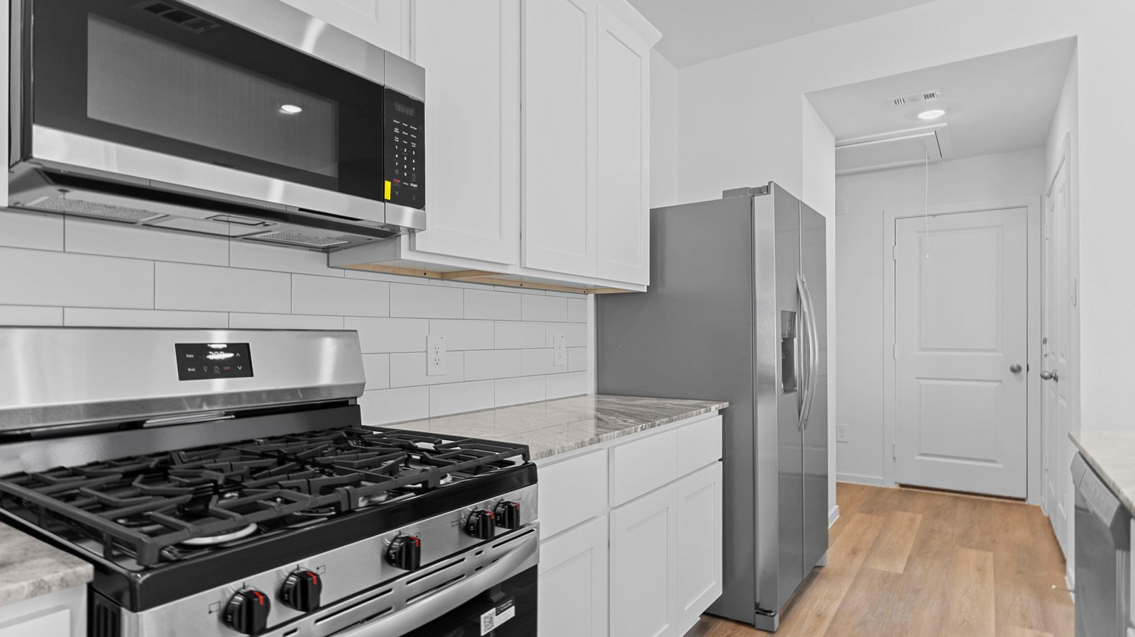 stainless steel appliances in the kitchen