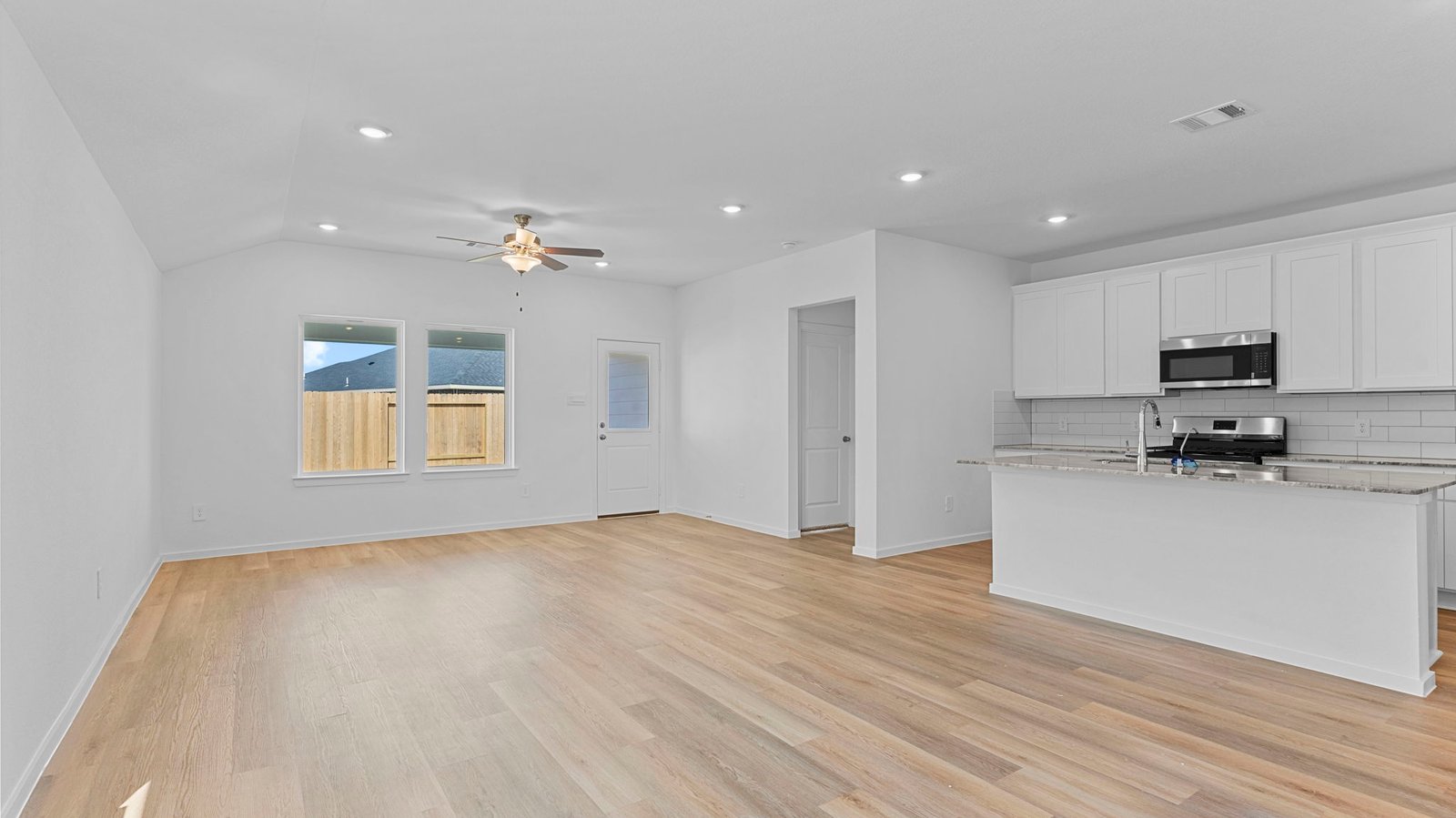 open concept living room and dining room