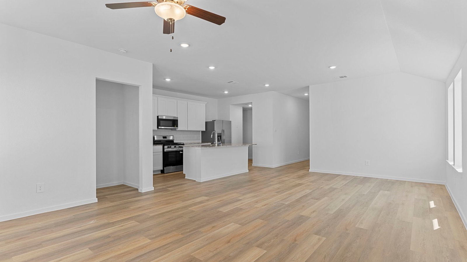 open concept living room and dining room