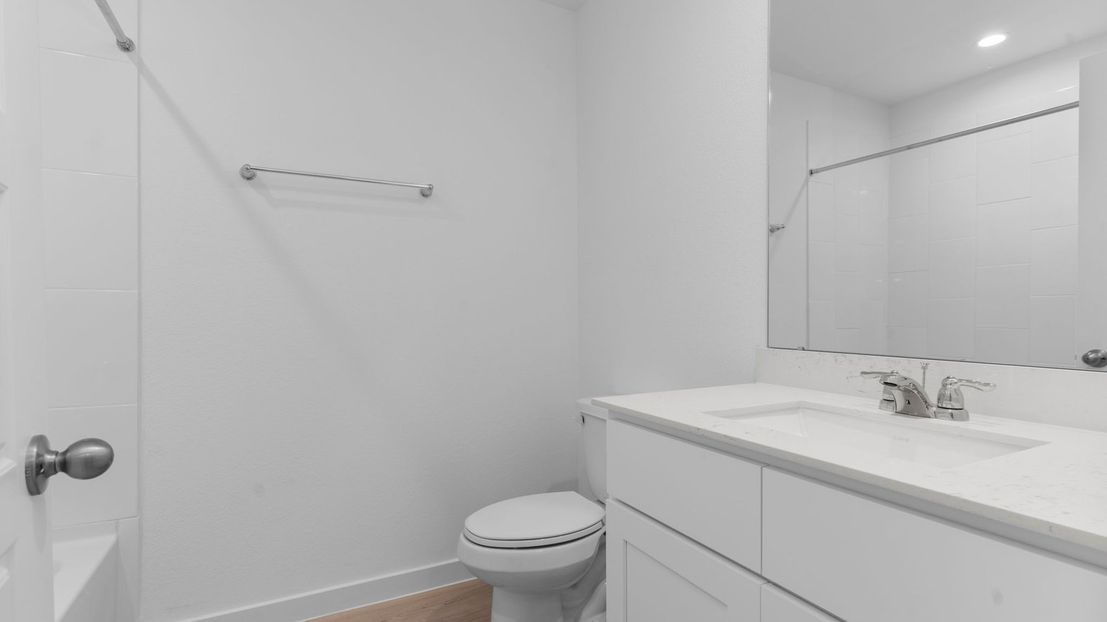 secondary bathroom vanity with one sink